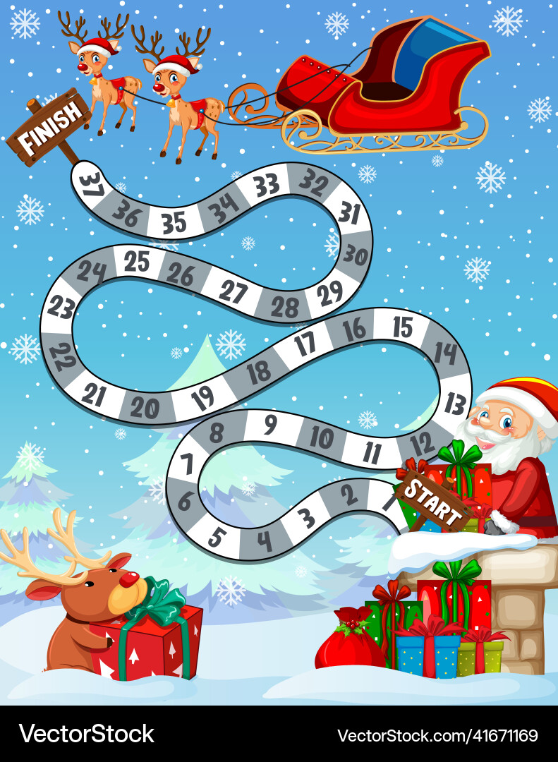 Counting numbers game template with christmas Counting numbers game template with christmas vector image