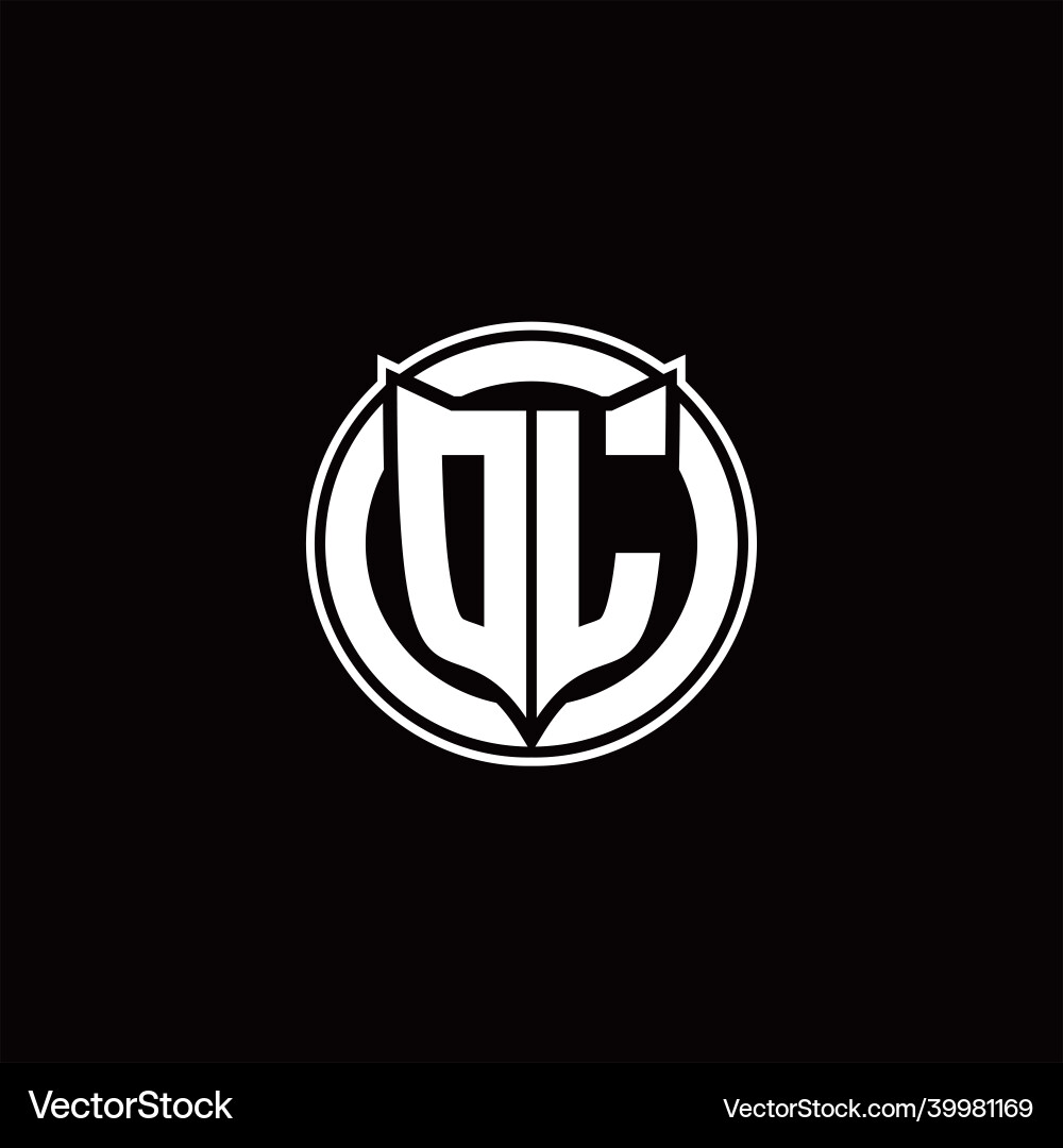 Dl logo monogram with shield and circluar shape vector image