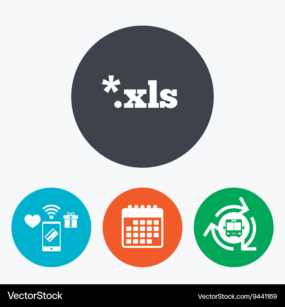 Excel file document icon download xls button vector image