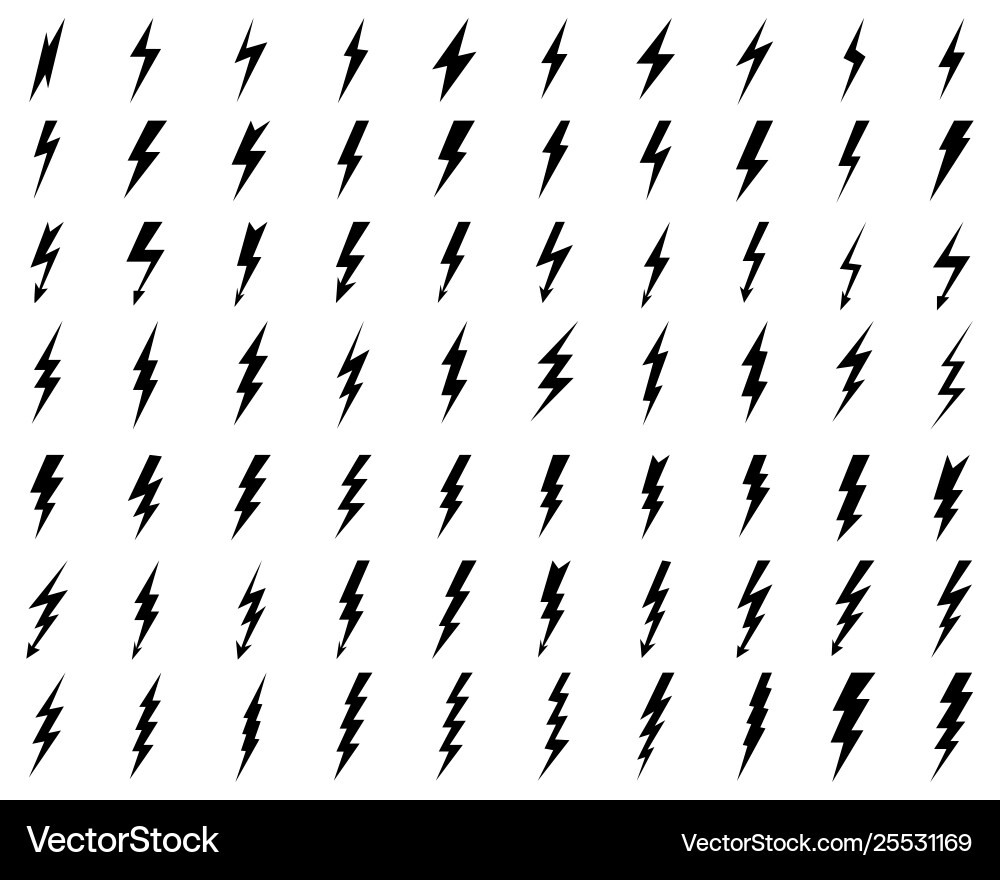 Lightning and Thunder Icons vector image