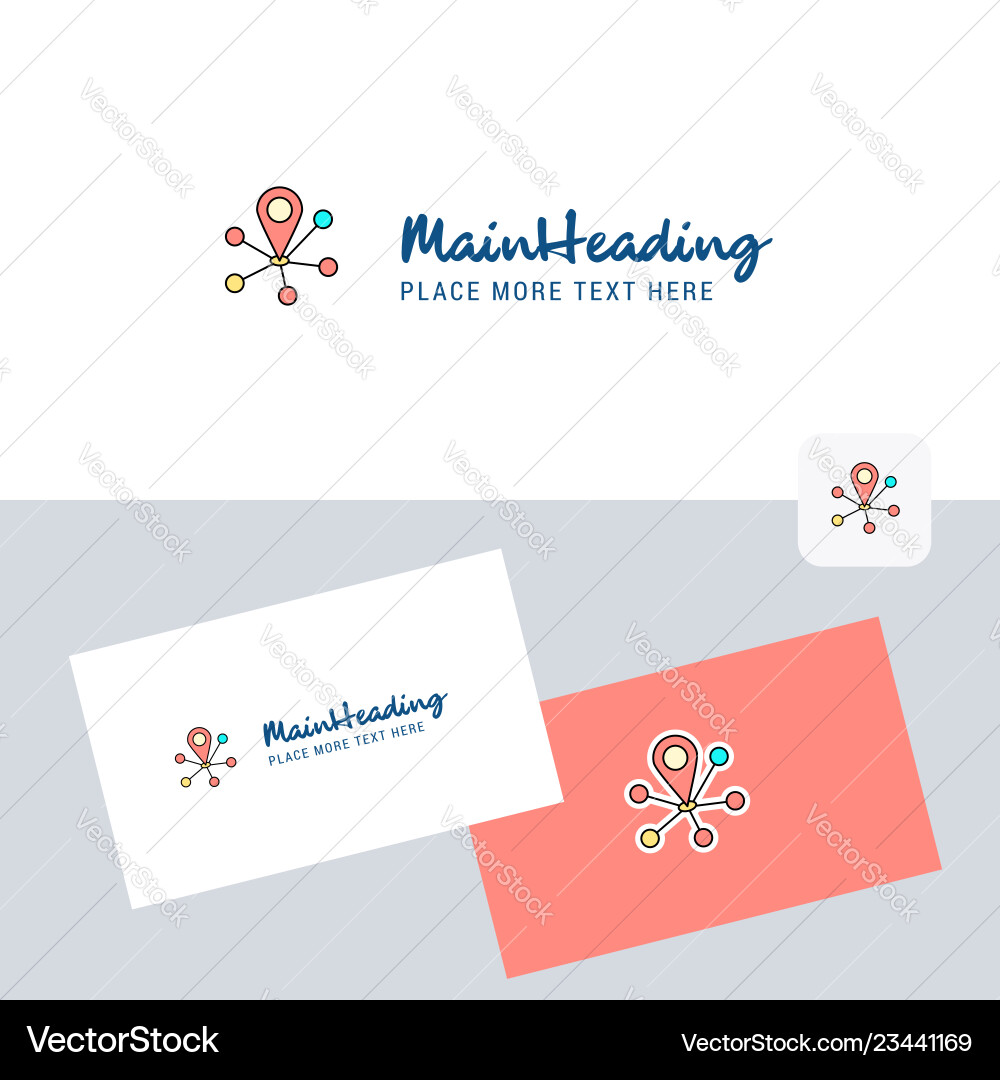 Map pointer logotype with business card template Map pointer logotype with business card template Vector Image