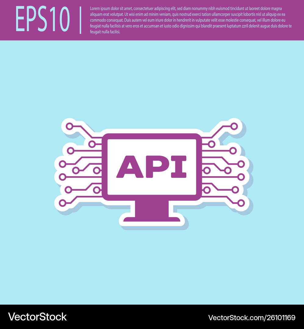 Retro purple computer api interface icon isolated Retro purple computer api interface icon isolated vector image