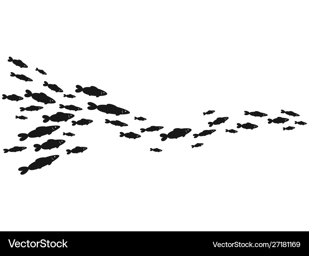 School fish a group silhouette swim School fish a group silhouette swim Vector Image