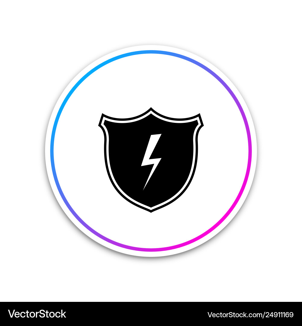Secure shield with lightning icon isolated Secure shield with lightning icon isolated vector image