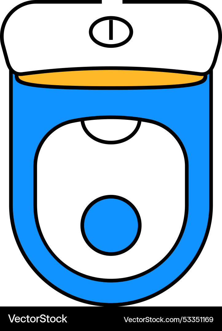 Toilet top view icon color Royalty Free Vector Image