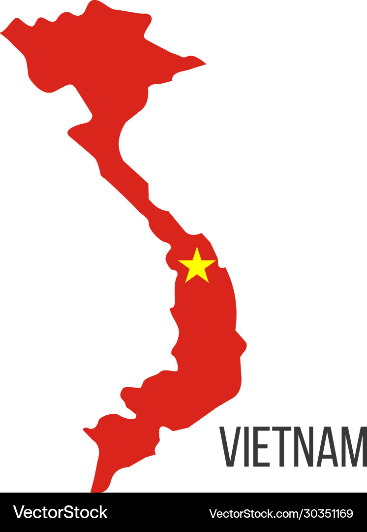 Vietnam flag map the country Vietnam flag map the country vector image