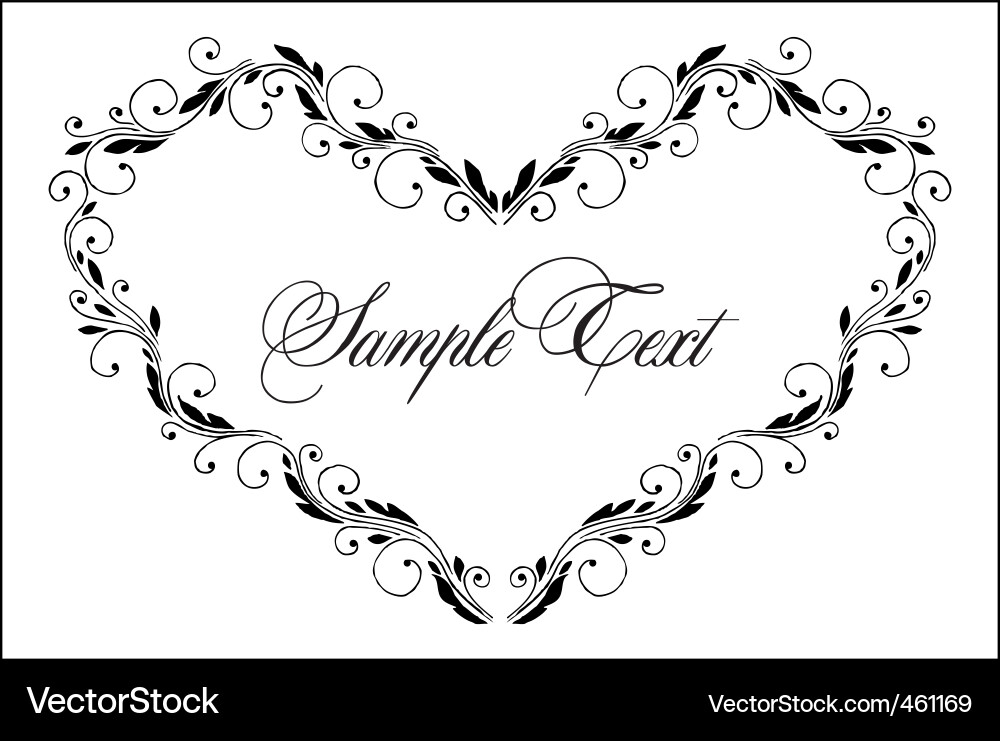 Vintage Floral Heart Frame Vector Image