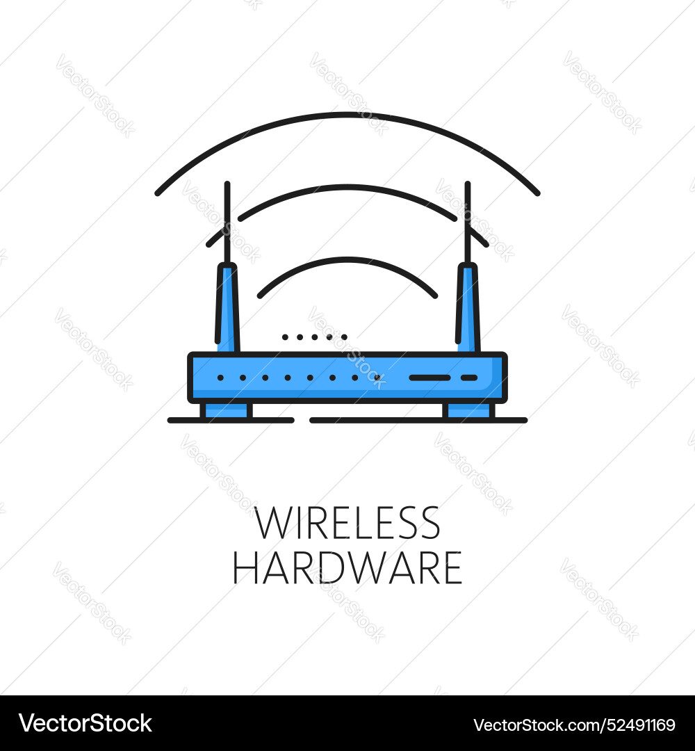 Wireless hardware line icon internet modem router Wireless hardware line icon internet modem router vector image