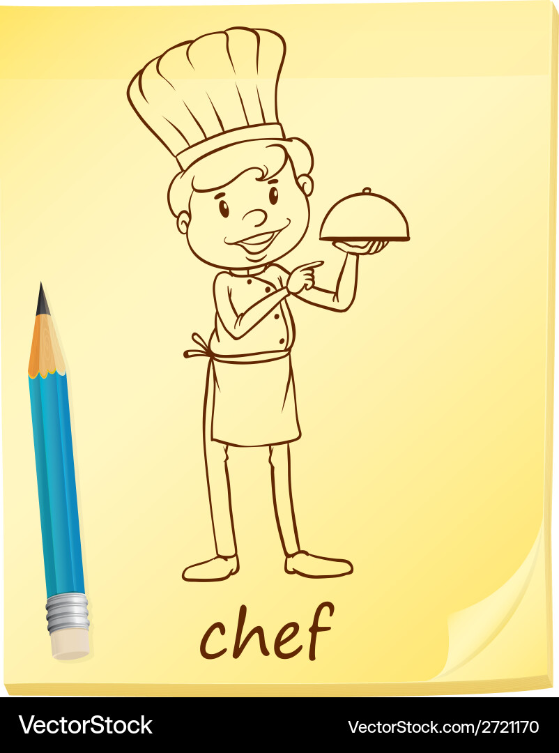 A simple sketch of chef Vector Image