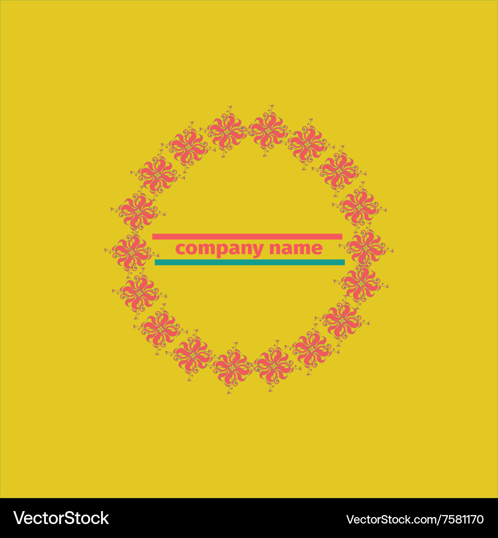 Abstract motif with frame template for logotype Vector Image