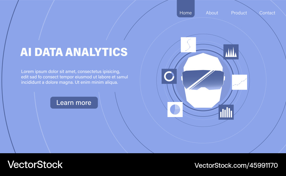 Artificial intelligence in data analysis Artificial intelligence in data analysis vector image