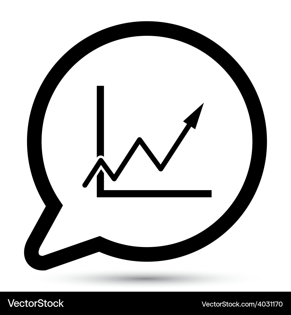 Bubble with graph arrow icon Vector Image