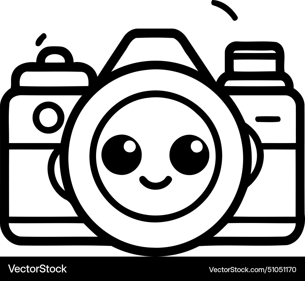 Camera character on white background Vector Image