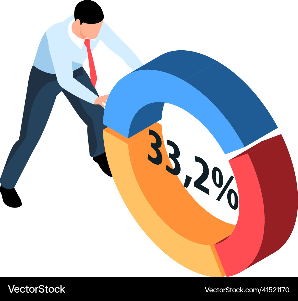 Circle graph trading composition Circle graph trading composition vector image