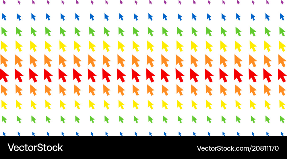 Cursor arrow shape halftone spectrum effect Cursor arrow shape halftone spectrum effect vector image
