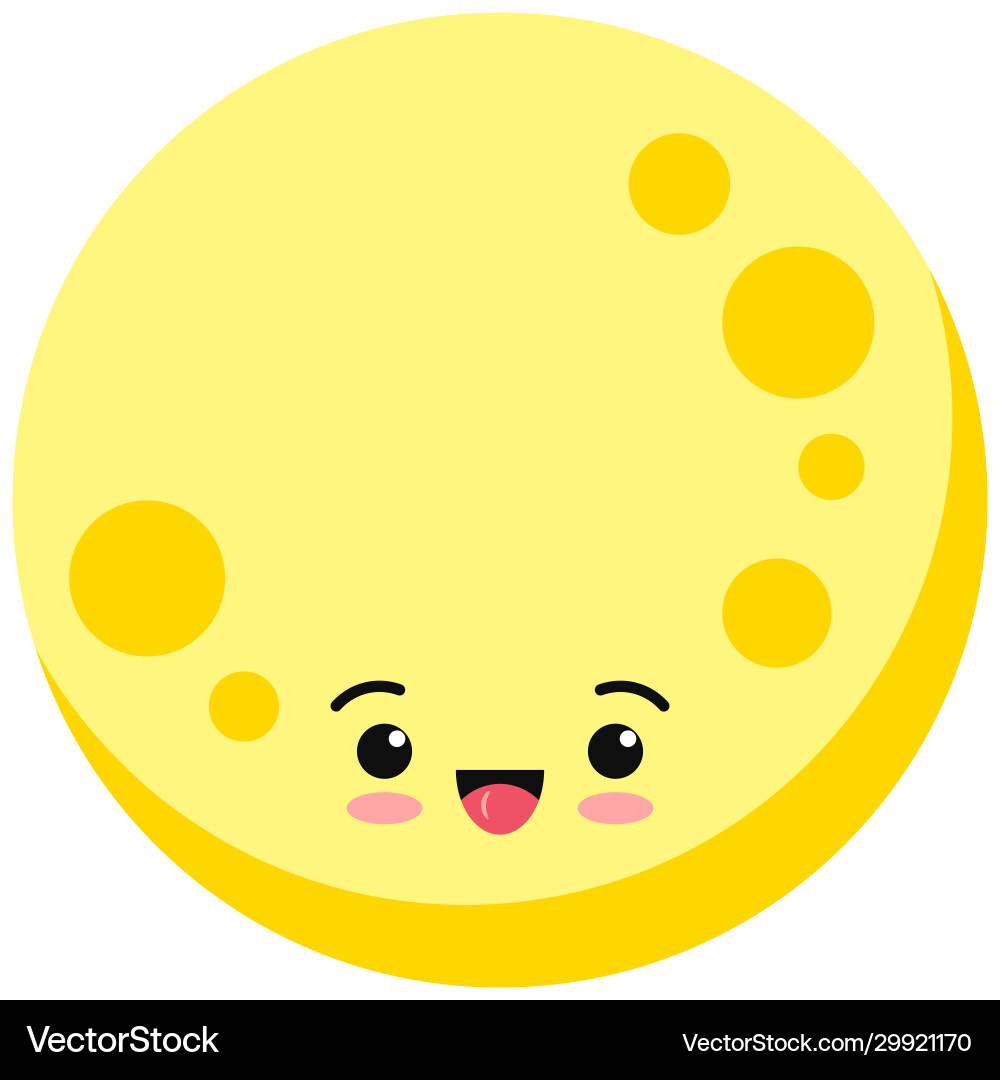 Cute moon emoji icon isolated on white background Cute moon emoji icon isolated on white background vector image