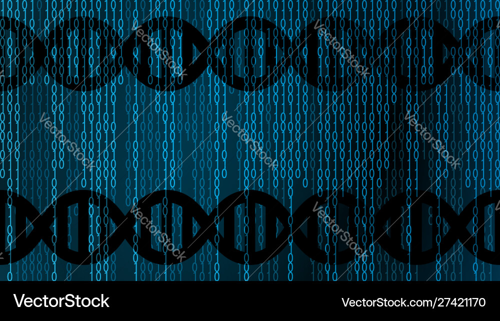 Dna on a binary code Dna on a binary code vector image