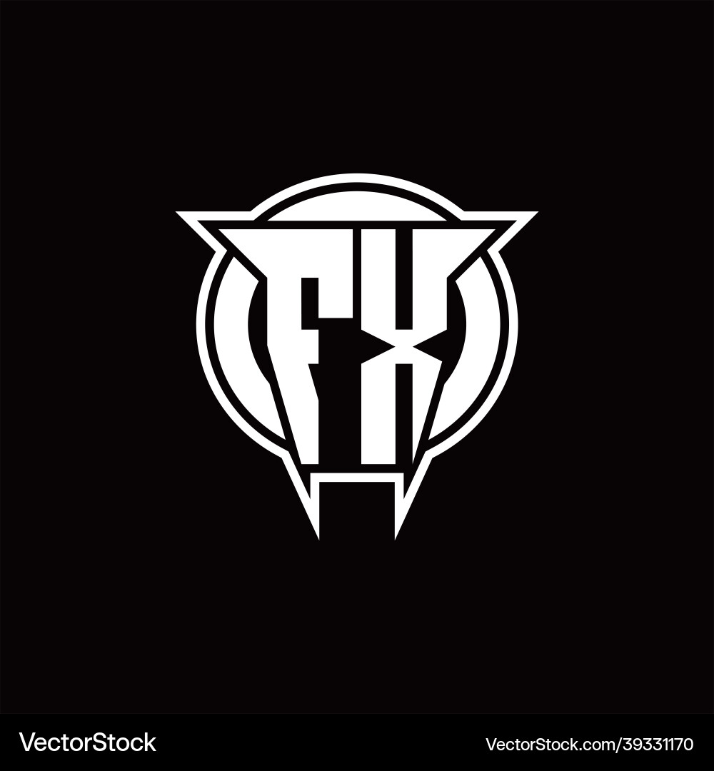 Fx logo monogram with circle rounded shape design Vector Image