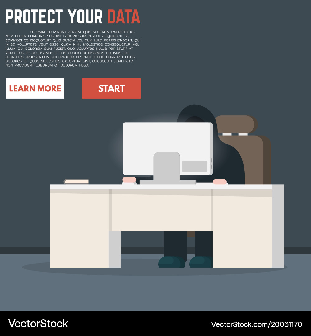 Hacker trying to steal data vector image