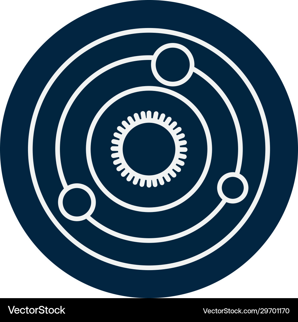 Isolated solar system line block style icon Isolated solar system line block style icon vector image