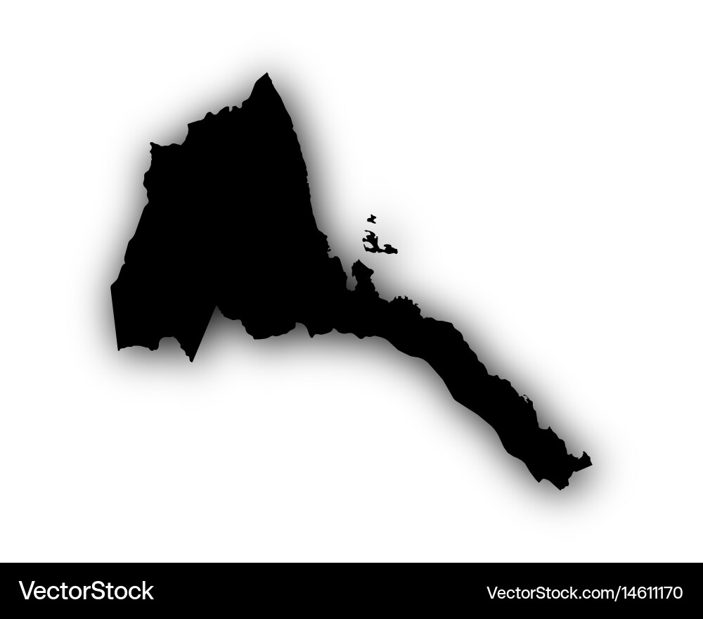 Map of eritrea with shadow Vector Image