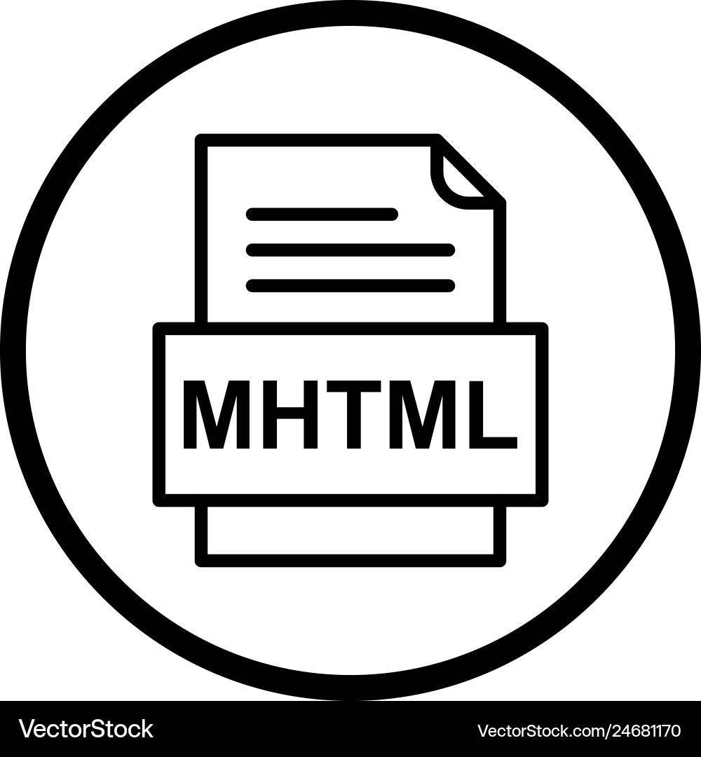 Mhtml file document icon Vector Image