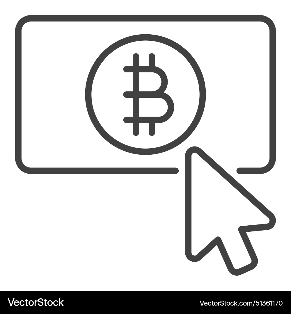 Mouse click on bitcoin button crypto currency Mouse click on bitcoin button crypto currency vector image