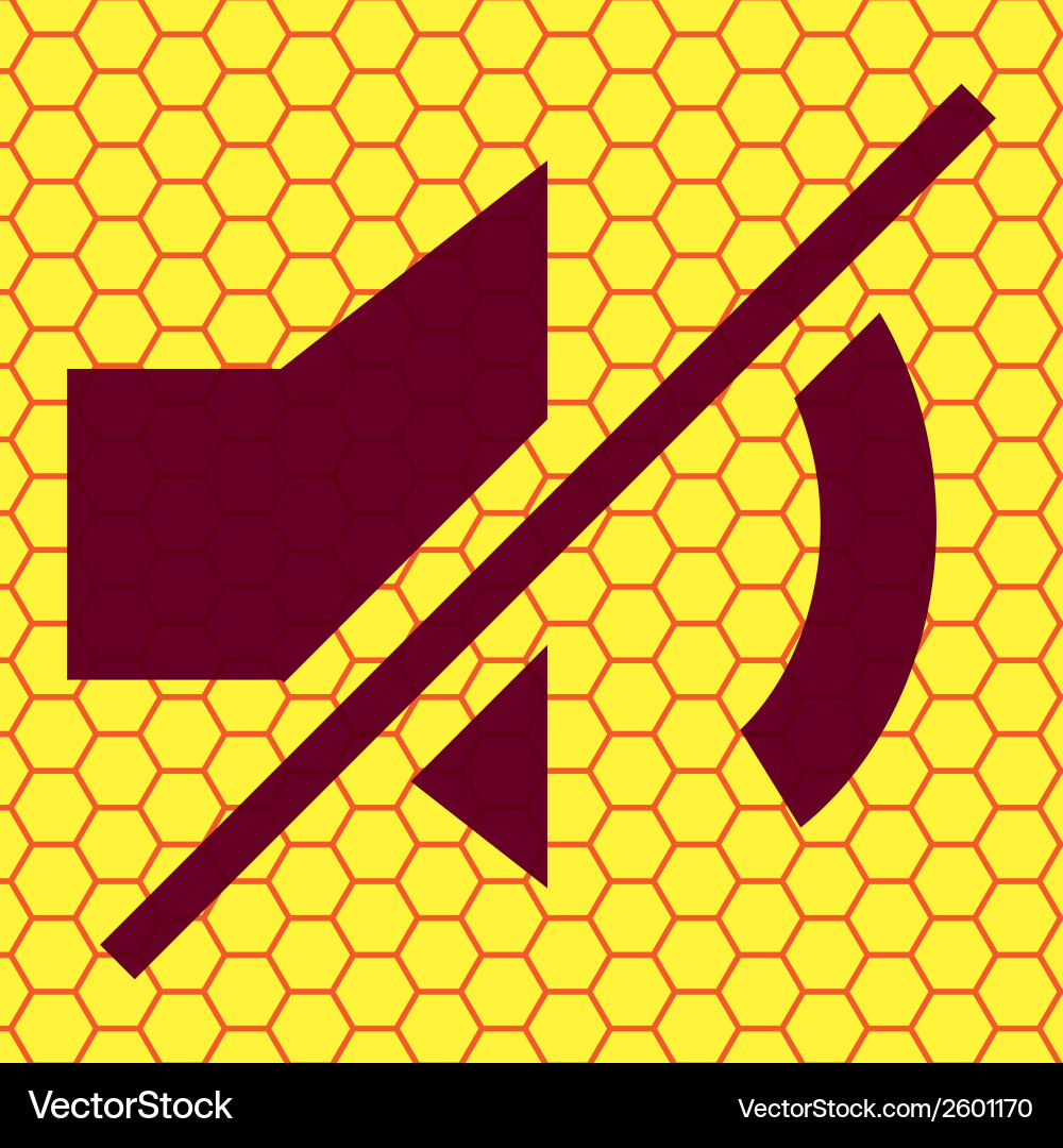 Mute sound flat modern web button and space Vector Image