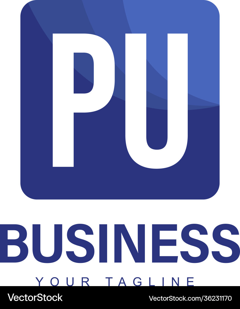 Pu initial a logo design with abstract style Pu initial a logo design with abstract style Vector Image