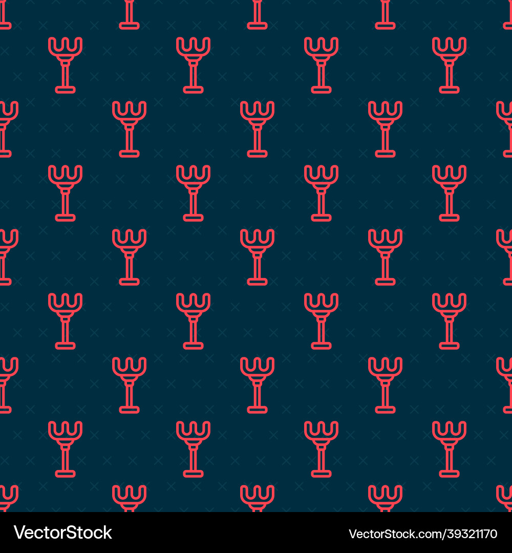Red line rake toy icon isolated seamless pattern Red line rake toy icon isolated seamless pattern Vector Image