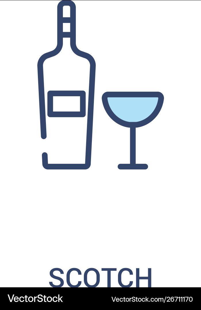 Scotch concept 2 colored icon simple line element Scotch concept 2 colored icon simple line element vector image