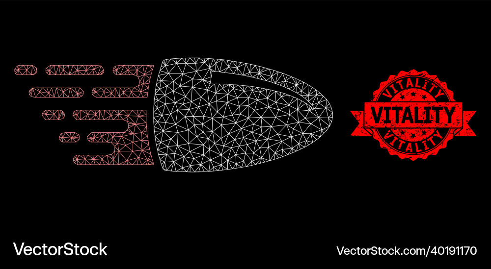 Scratched vitality seal and web net flying bullet Scratched vitality seal and web net flying bullet vector image