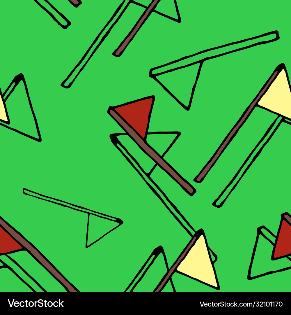 Seamless pattern check marks on a green background vector image