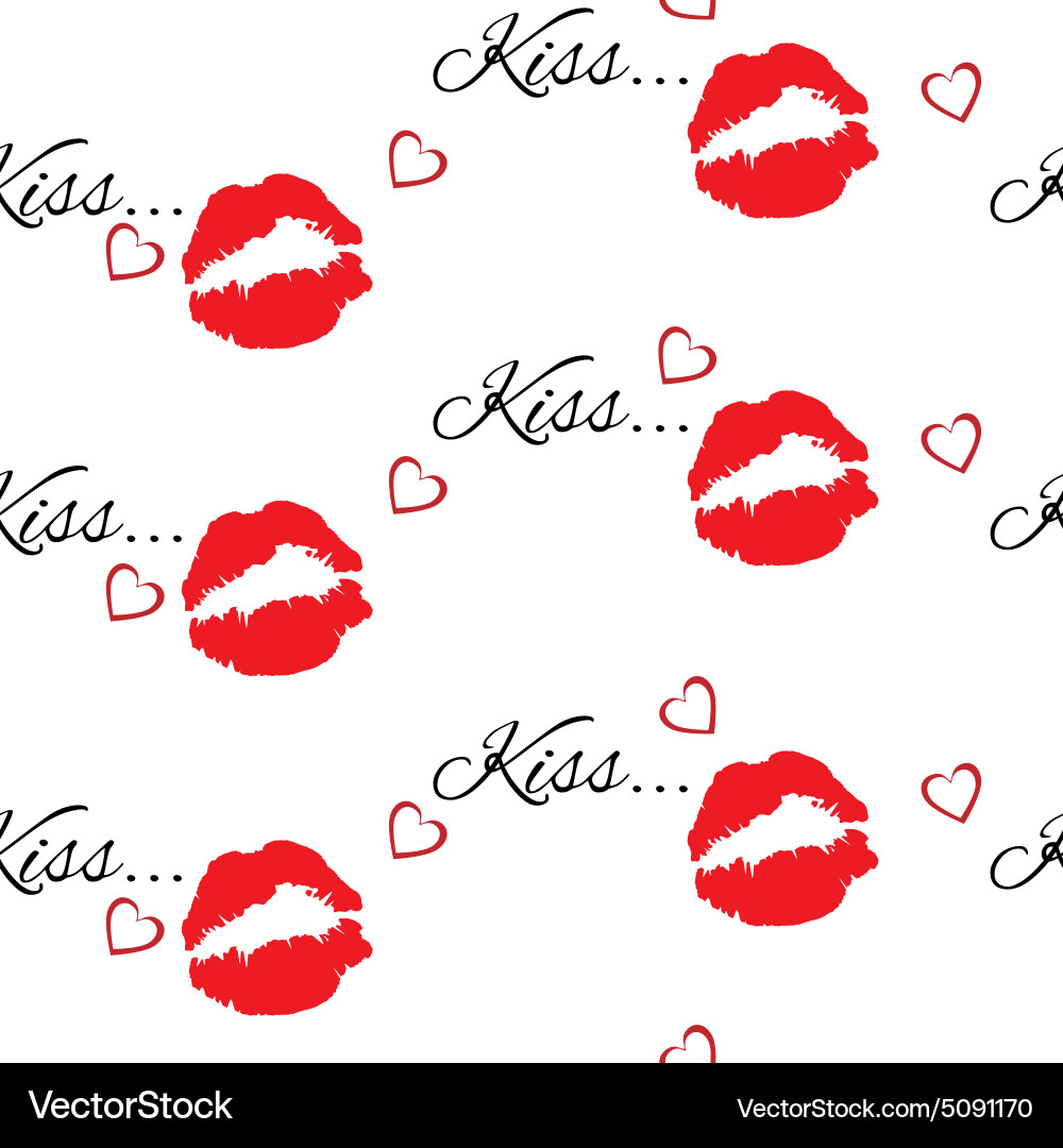 Seamless pattern with red color lips Vector Image