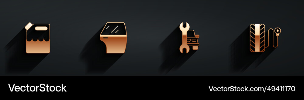 Set canister for gasoline car door service Set canister for gasoline car door service Vector Image