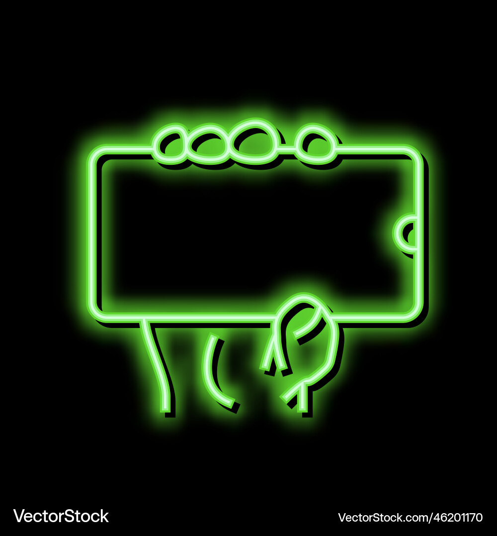 Showing digital image on smartphone display neon Vector Image