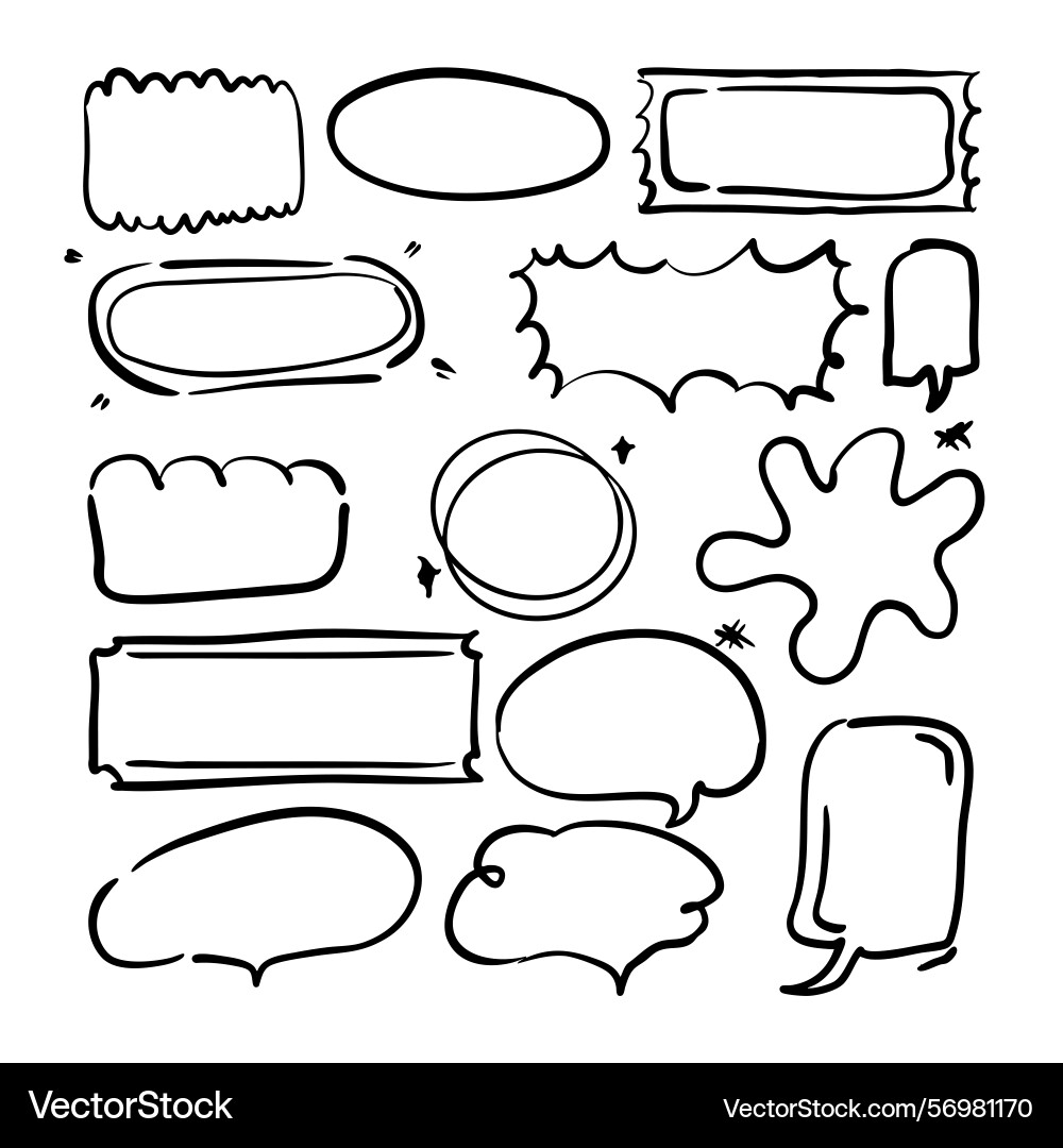 Speech bubbles and frames set Vector Image