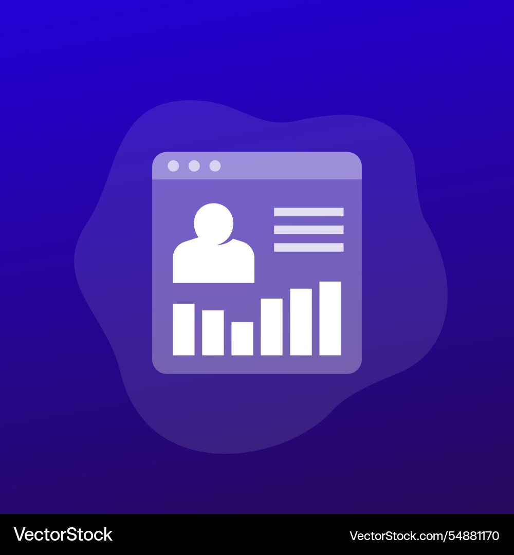 User metrics icon for web and apps vector image
