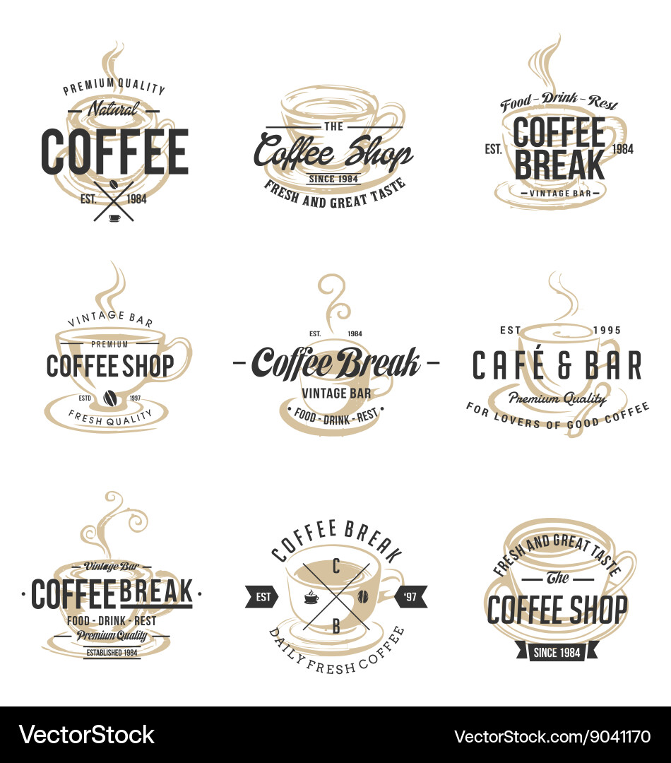 Vintage Coffee Shop Logo Concept Vector Image