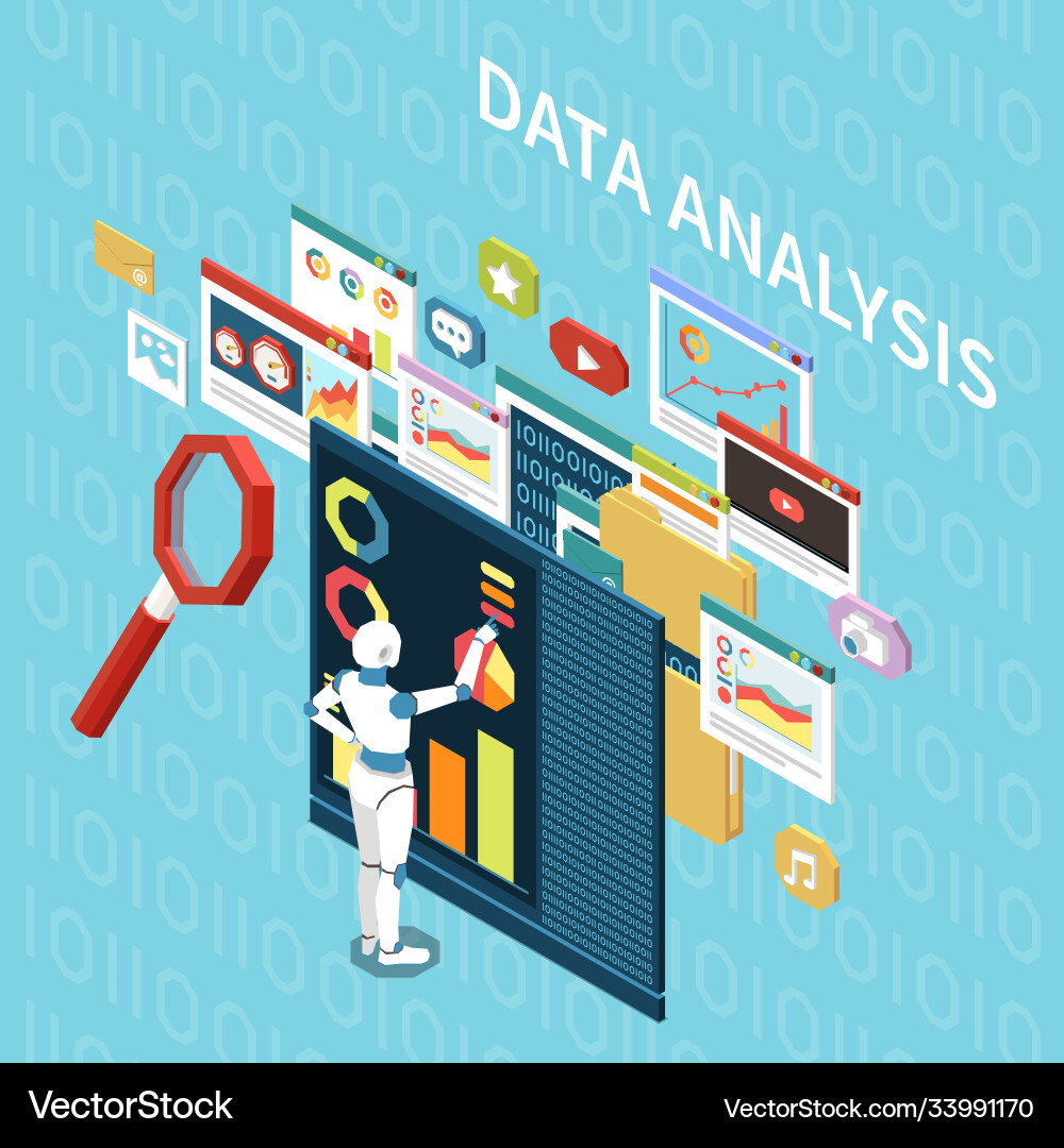 Zusammensetzung der Datenanalyse Zusammensetzung der Datenanalyse vektorbild