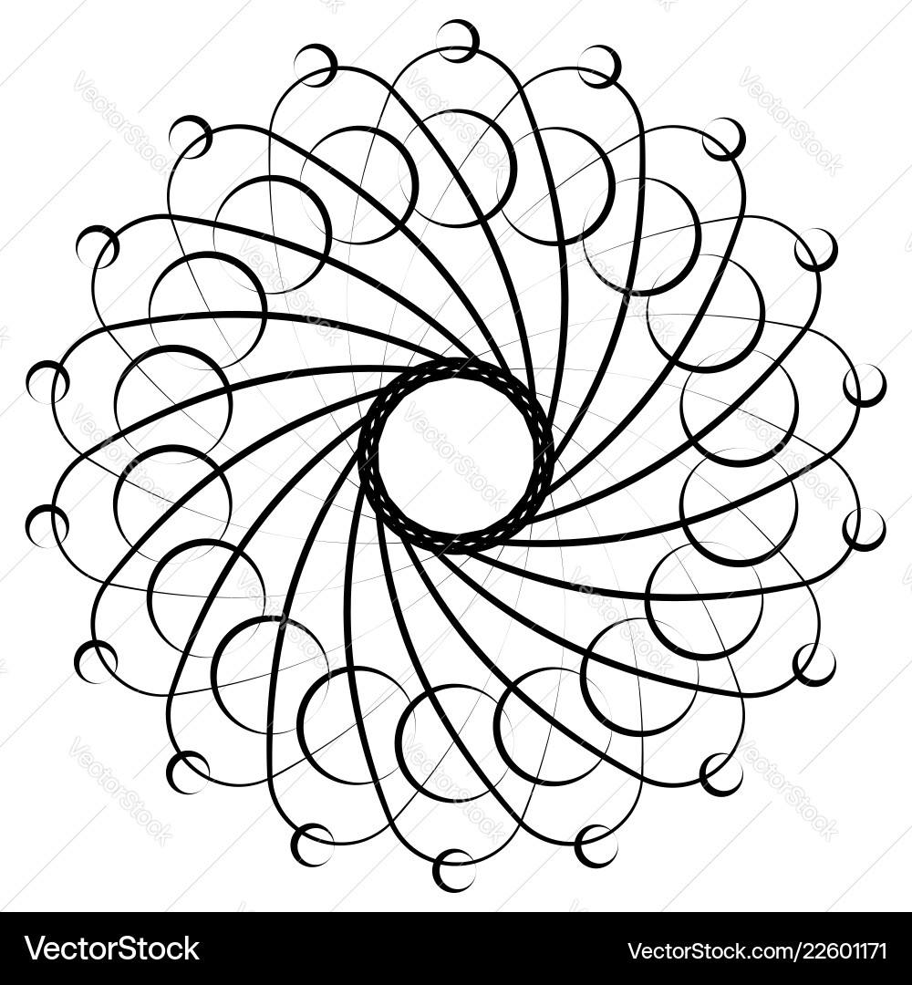Abstract circular spiral element isolated Abstract circular spiral element isolated vector image