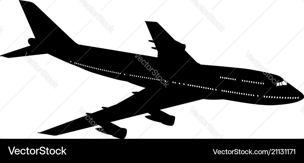 Airplane Silhouette - Jet Flight vector image
