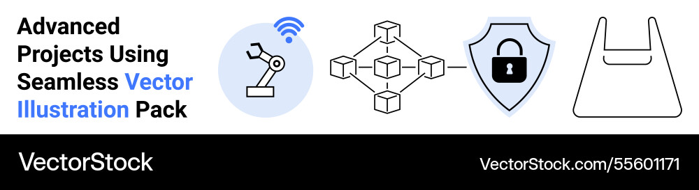 Automation blockchain technology cybersecurity Automation blockchain technology cybersecurity vector image