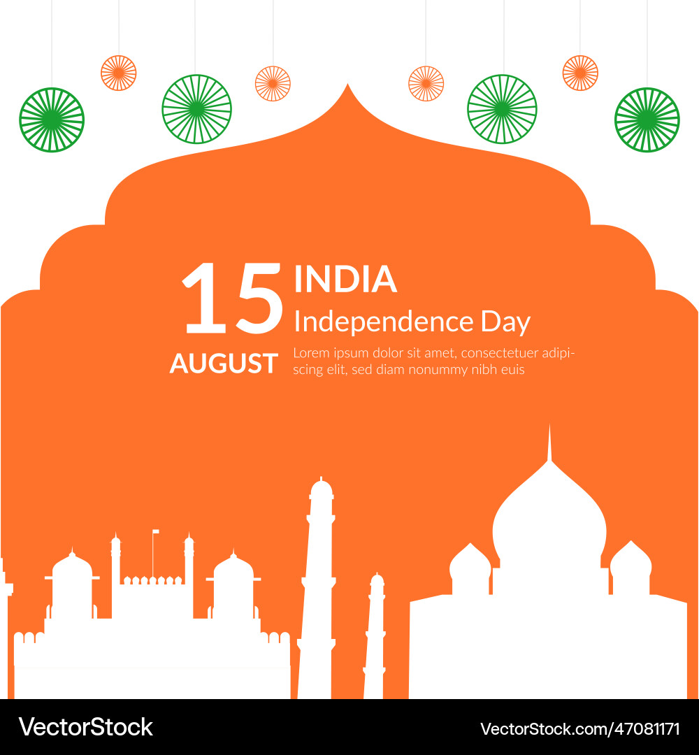 Banner design of 15 august happy independence day Banner design of 15 august happy independence day vector image