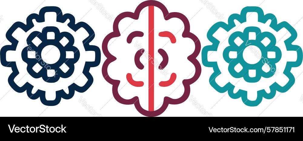Central brain processing with gears icon design Vector Image