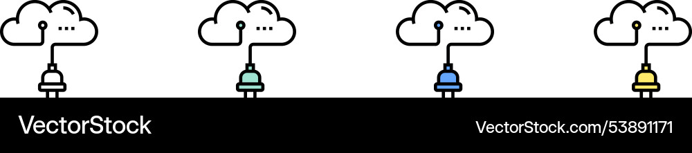 Cloud-Icon Umriss grün blau und gelb Stil Cloud-Icon Umriss grün blau und gelb Stil vektorbild