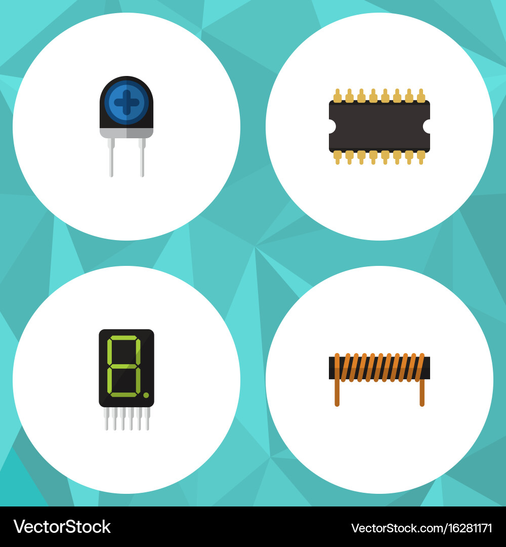 Flat icon technology set of bobbin display Vector Image