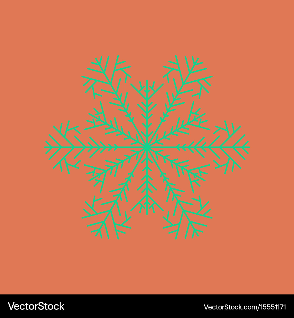 Flat on background of snowflake Vector Image