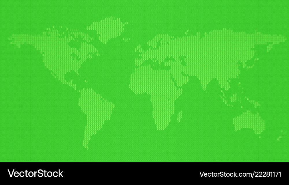 Halftone world map background - circle pattern Halftone world map background - circle pattern vector image
