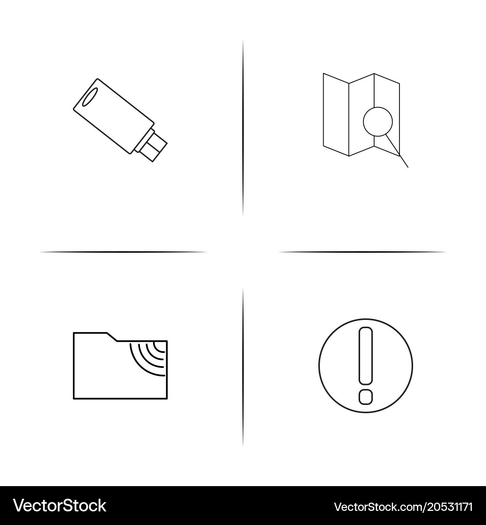 Internet technologies simple linear icons set vector image
